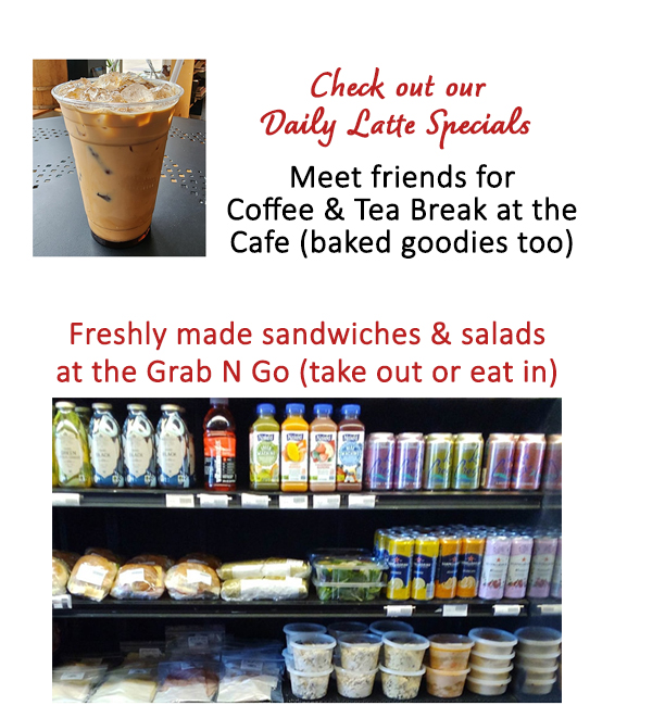 Daily Latte Specials and Sandwiches & Salads